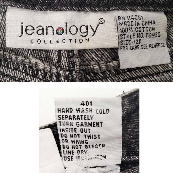 Vintage 80s 90s Jeanology Women's Denim Skirt Black Wash Gems Mermaid 10 - Picture 6 of 10